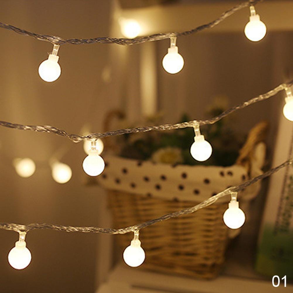 serie de focos de canica calida  luces led 2,5 metros 