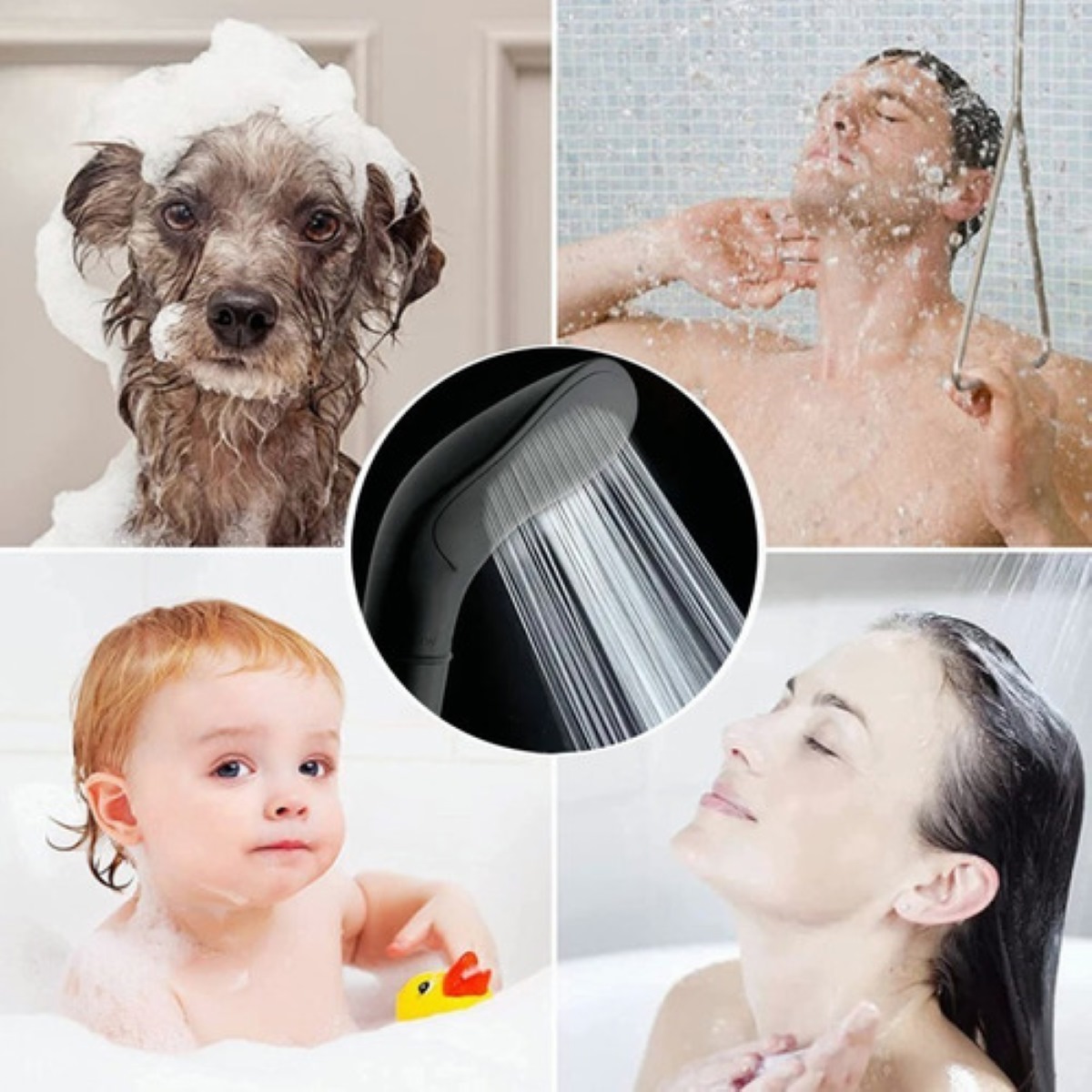 Regadera Teléfono De Mano Con Manguera Negro