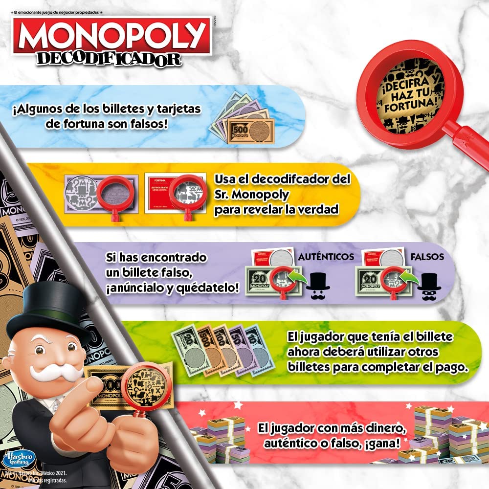 Monopoly Decodificador Juego de Mesa Hasbro F2674