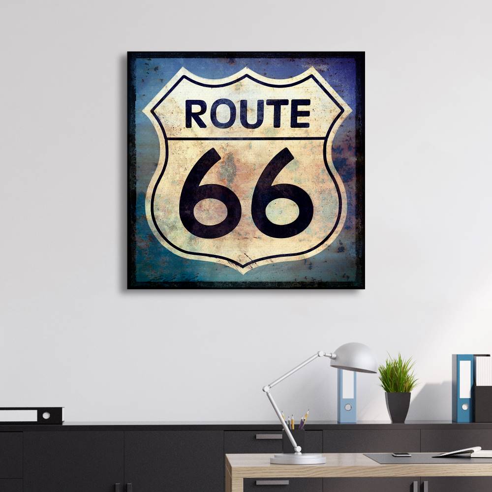 Cuadros Decorativos - Señal de la ruta 66 de Graffi-tee Studio