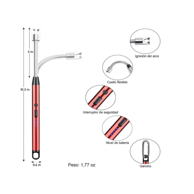Encendedor Eléctrico Recargable Portátil Usb Para Cocina.