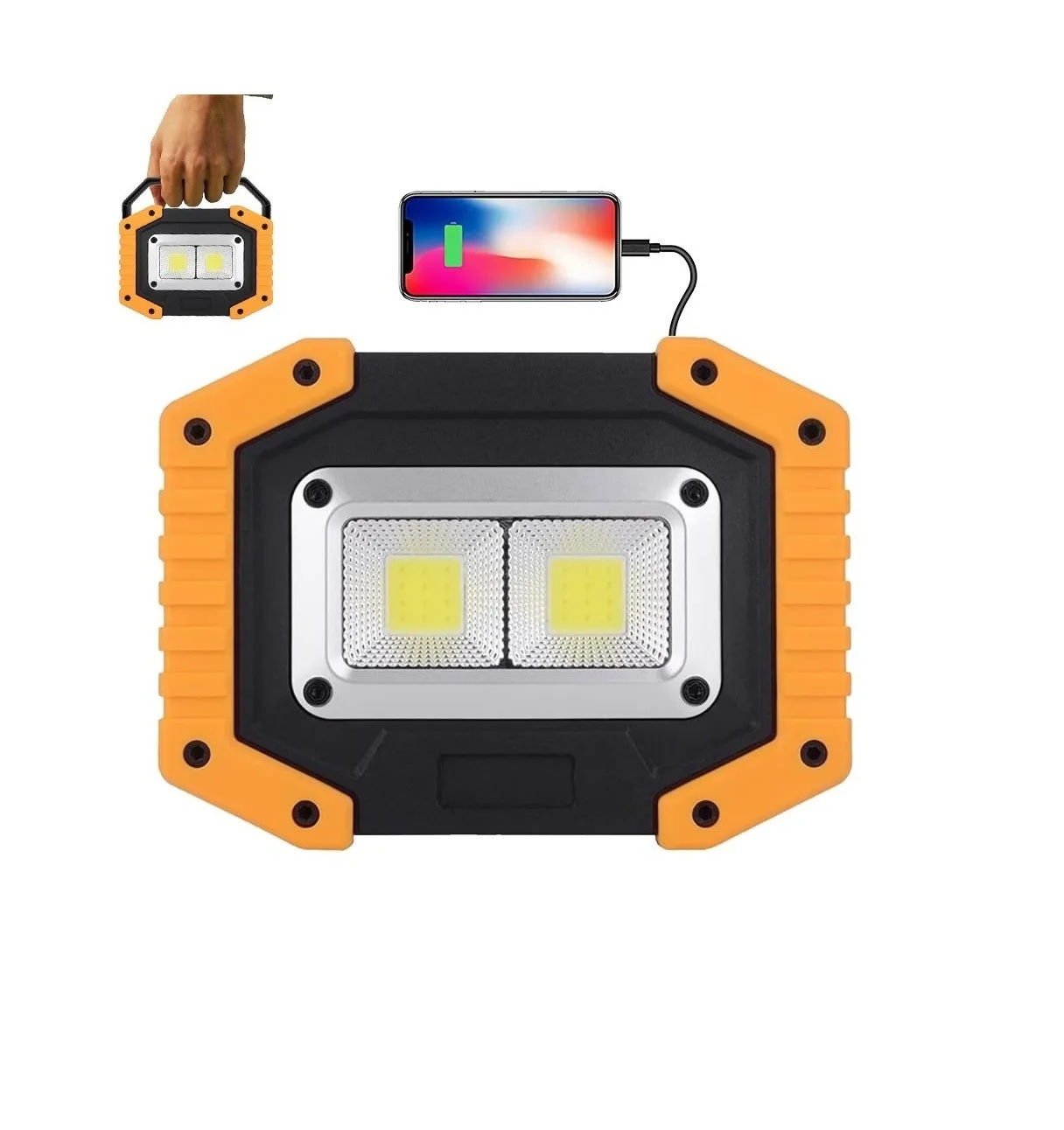 Lámpara Recargable De Trabajo Tipo Led De Mano P/campamento