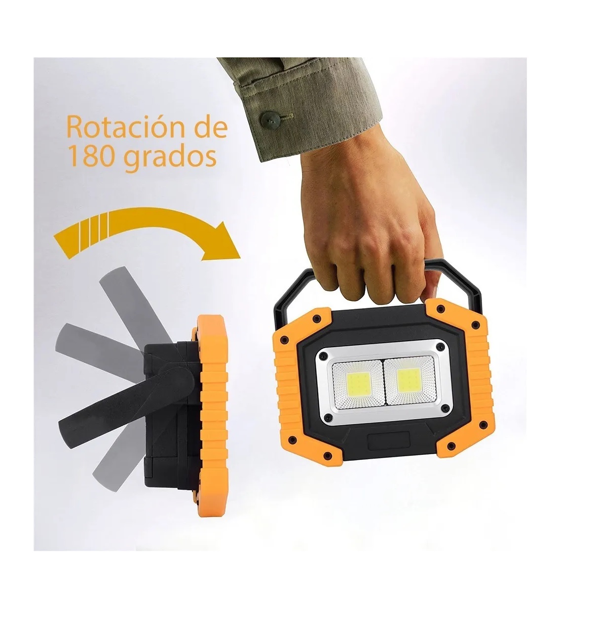 Lámpara Recargable De Trabajo Tipo Led De Mano P/campamento