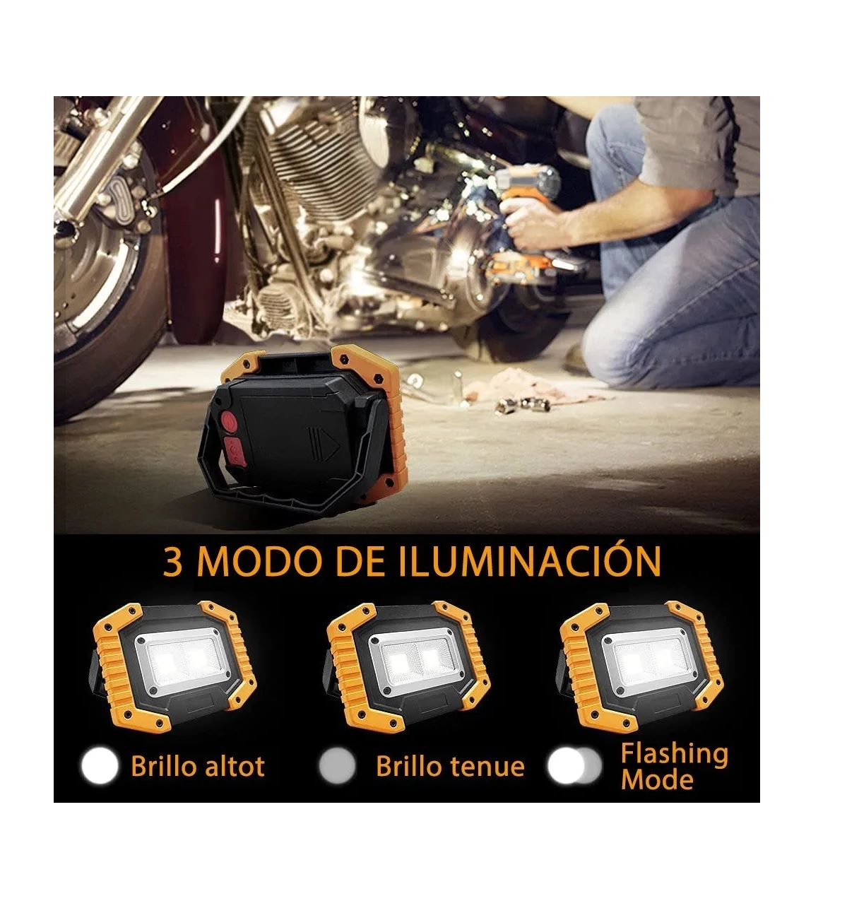 Lámpara Recargable De Trabajo Tipo Led De Mano P/campamento