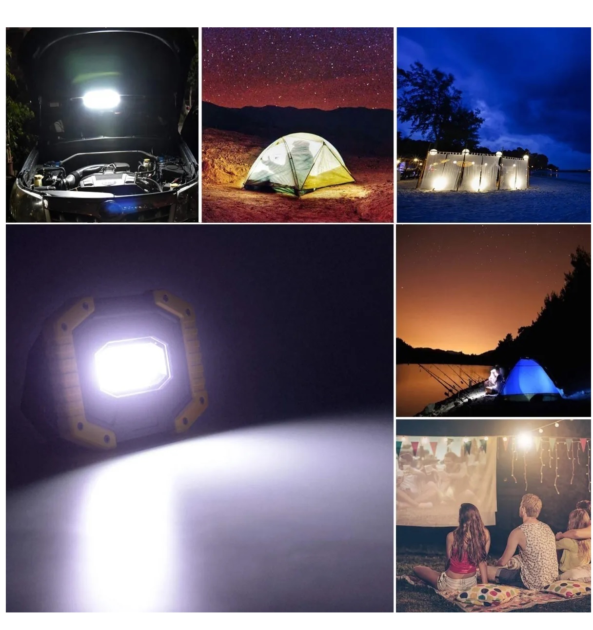 Lámpara Recargable De Trabajo Tipo Led De Mano P/campamento