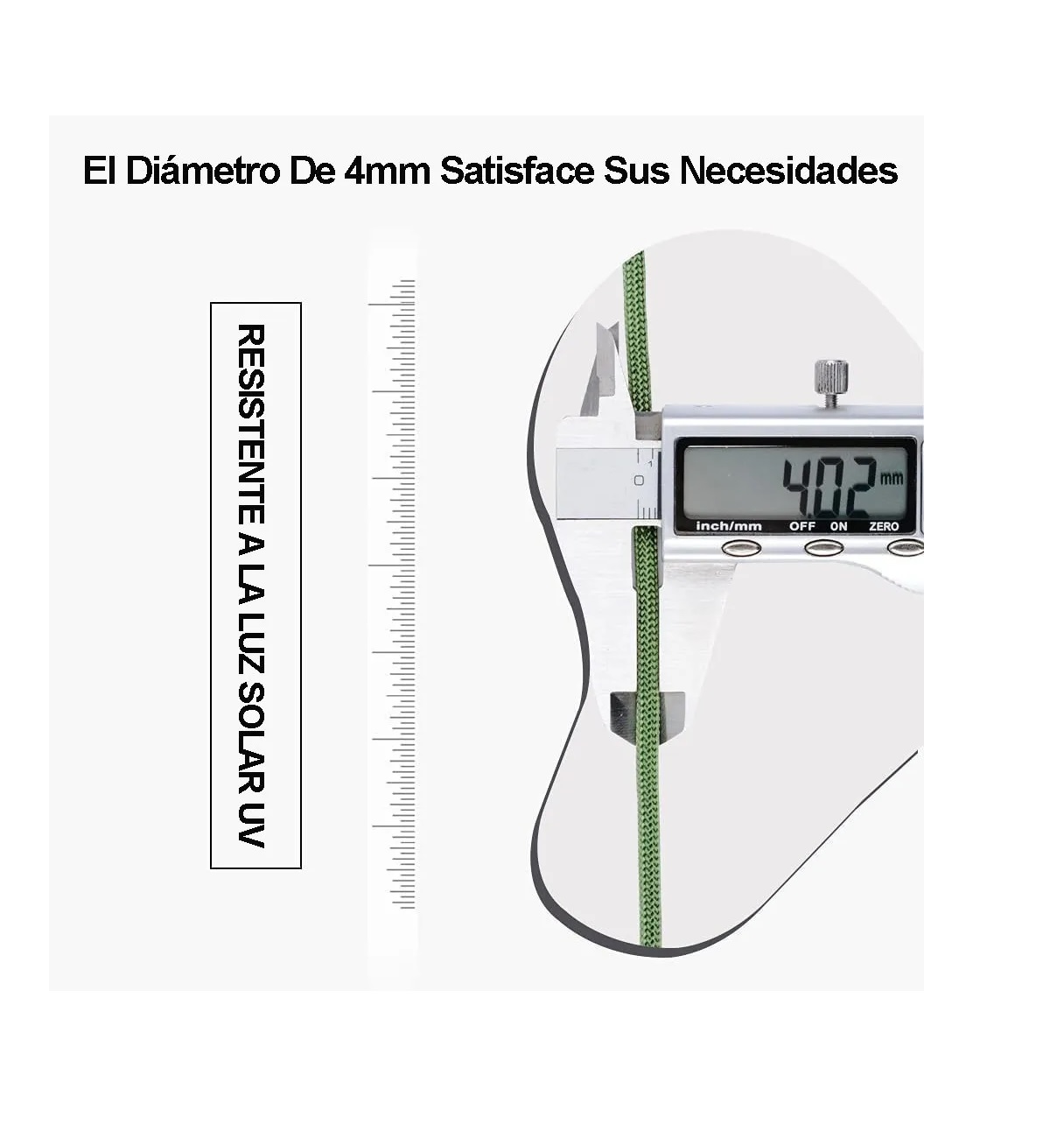 Cuerda De Paracaídas - 9 Hilos 4mm 31m Verde Militar