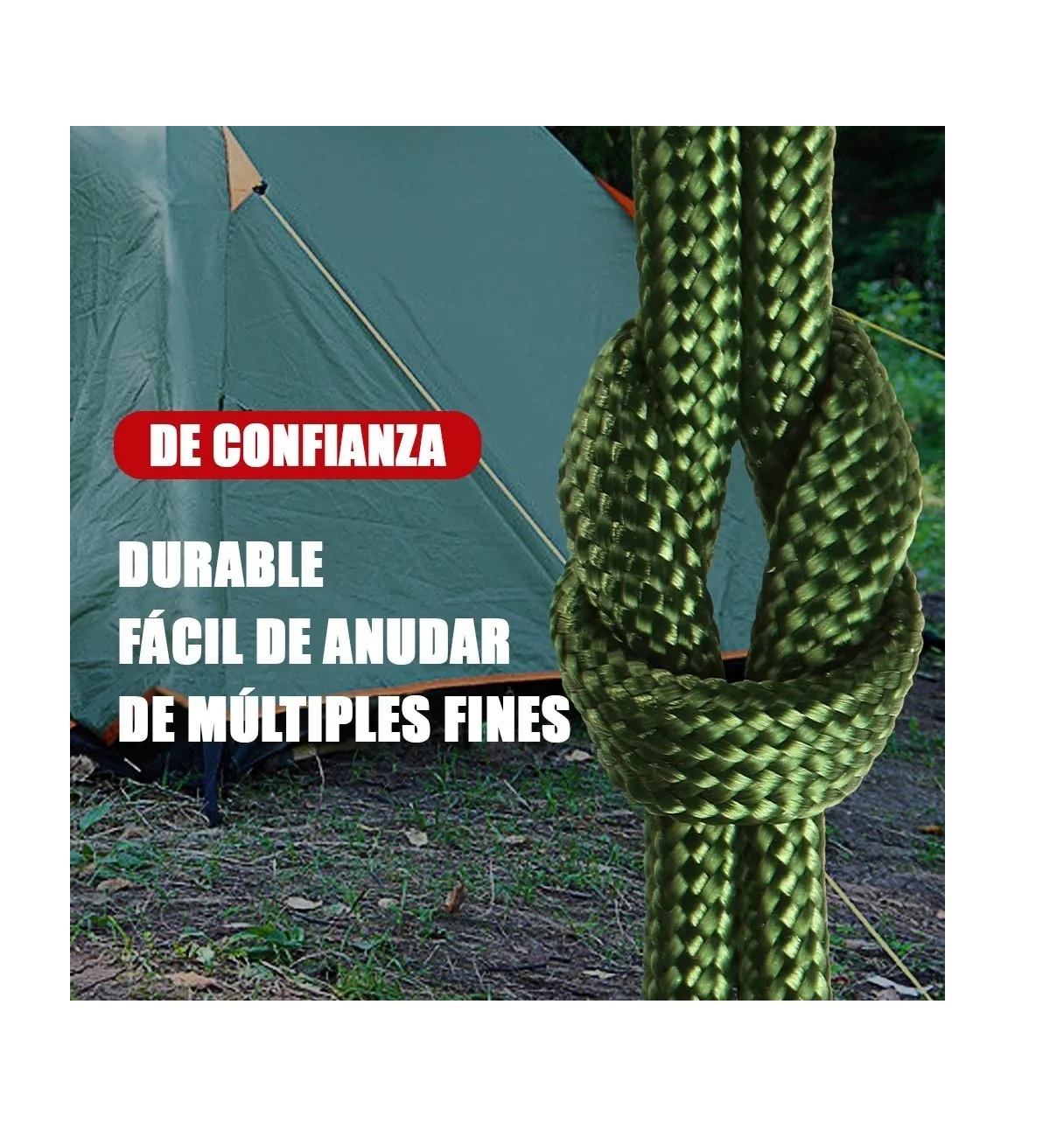 Cuerda De Paracaídas - 9 Hilos 4mm 31m Verde Militar