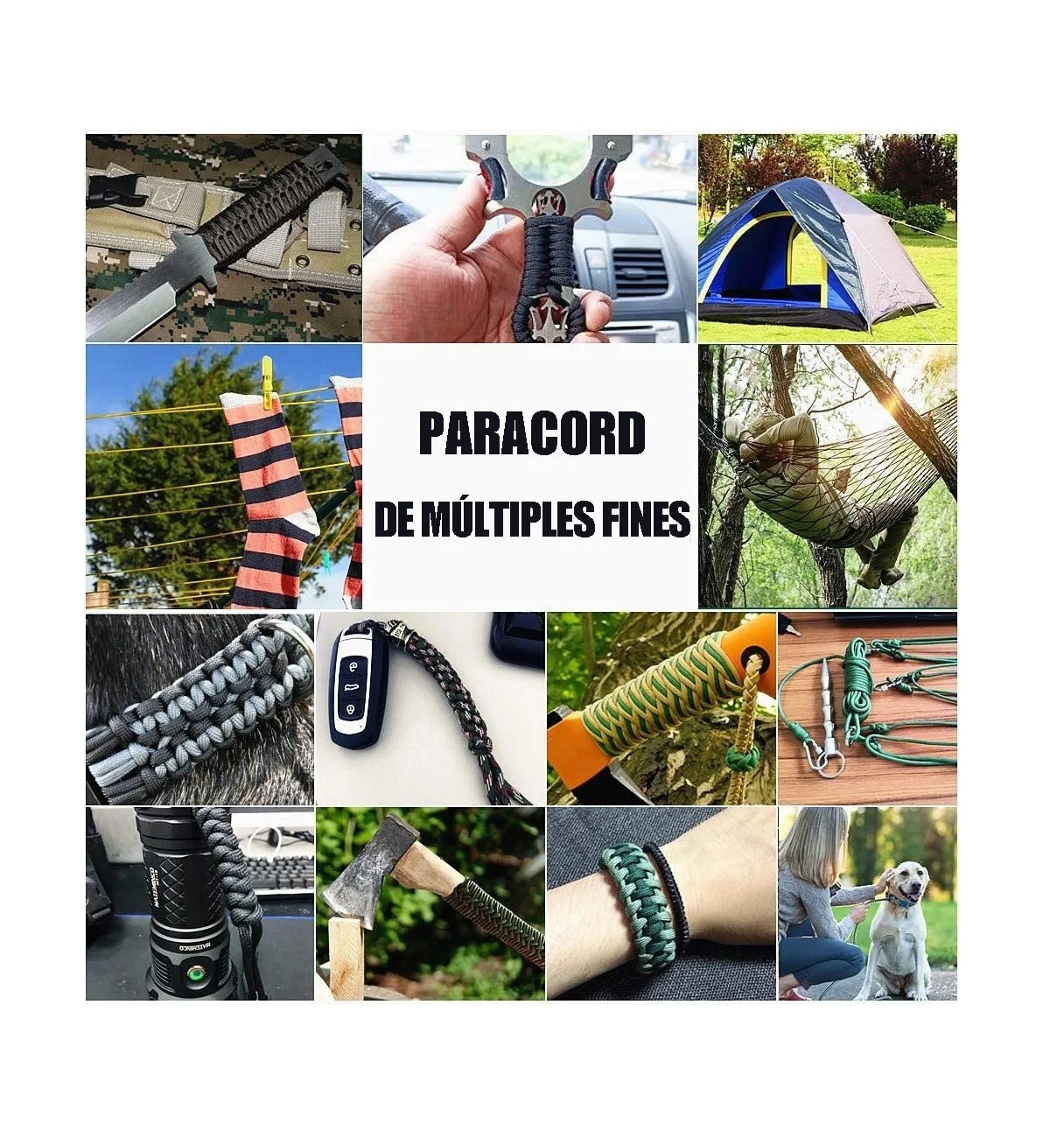 Cuerda De Paracaídas - 9 Hilos 4mm 31m Verde Militar