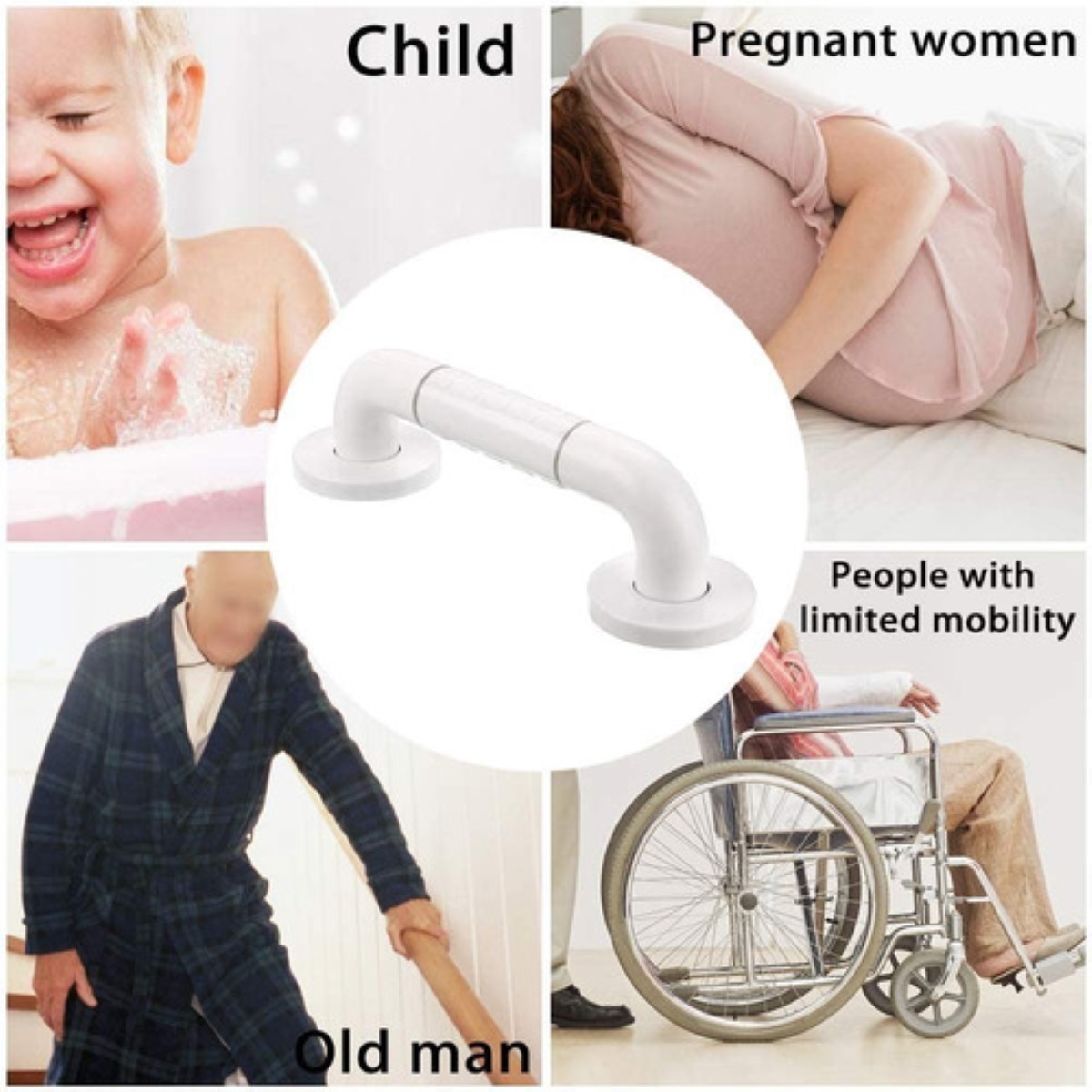 2 Barras De Seguridad Antideslizante Blancas