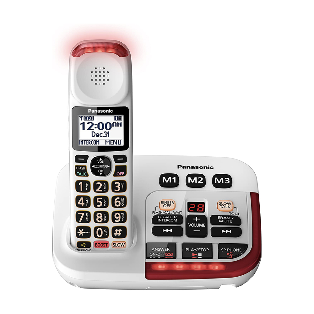 Teléfono Inalámbrico Panasonic KX-TGM470 1 Auricular Ideal para Adultos Mayores o Persona Afectada por una Pérdida Auditiva Reacondicionado Grado A