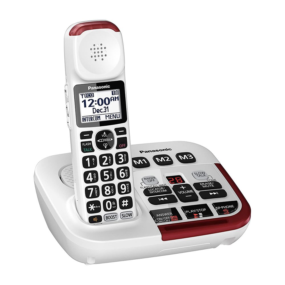 Teléfono Inalámbrico Panasonic KX-TGM470 1 Auricular Ideal para Adultos Mayores o Persona Afectada por una Pérdida Auditiva Reacondicionado Grado A
