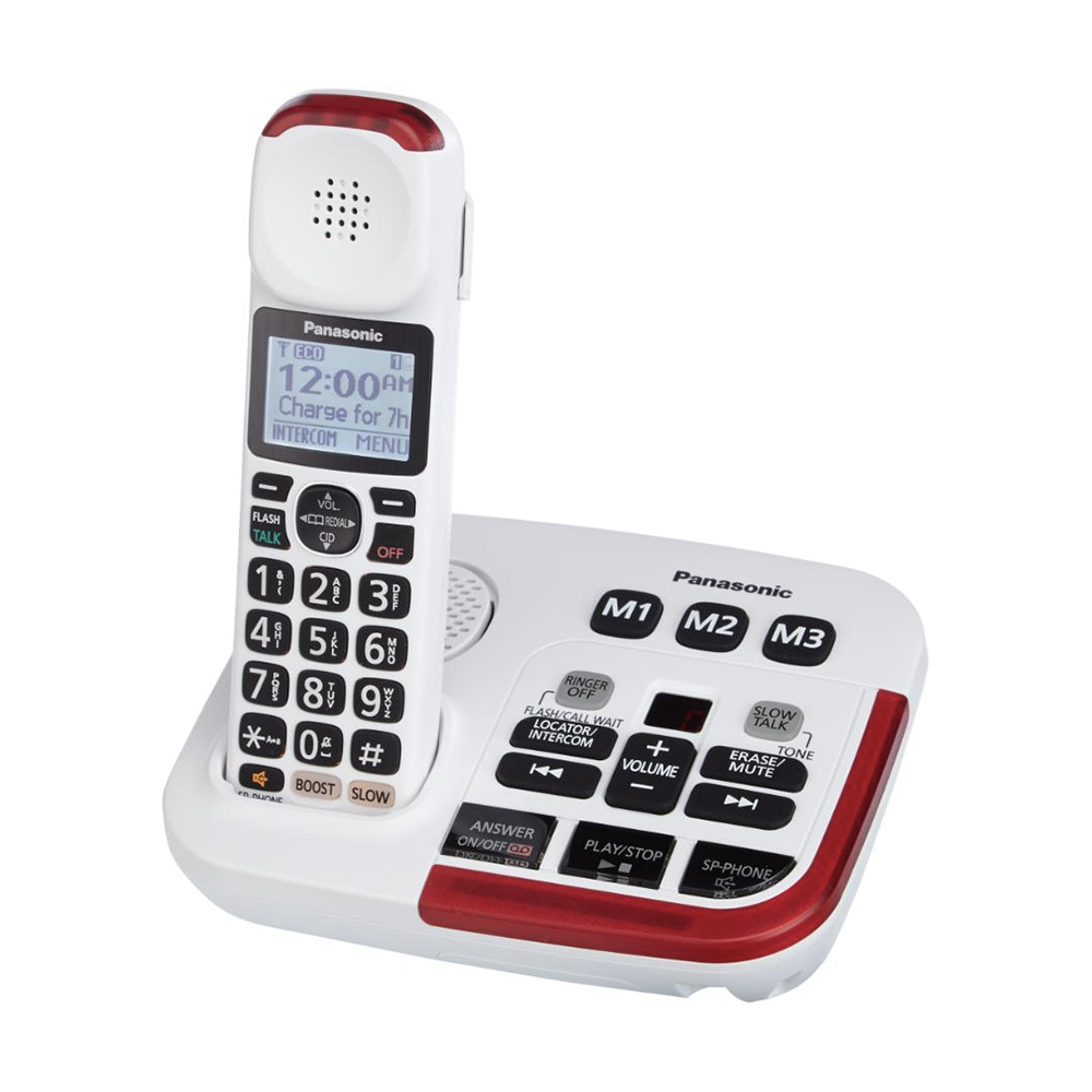 Teléfono Inalámbrico Panasonic KX-TGM470 1 Auricular Ideal para Adultos Mayores o Persona Afectada por una Pérdida Auditiva Reacondicionado Grado A