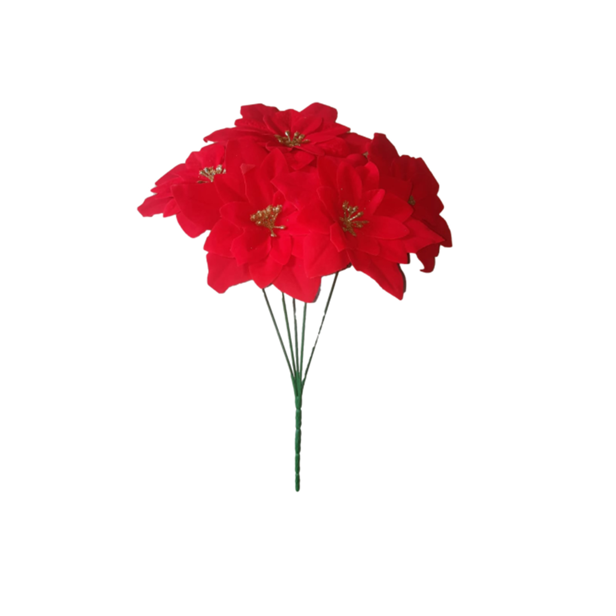 10 Ramos Flor Artificial Nochebuena 5 y 6 Flores Decoración Interior Exterior