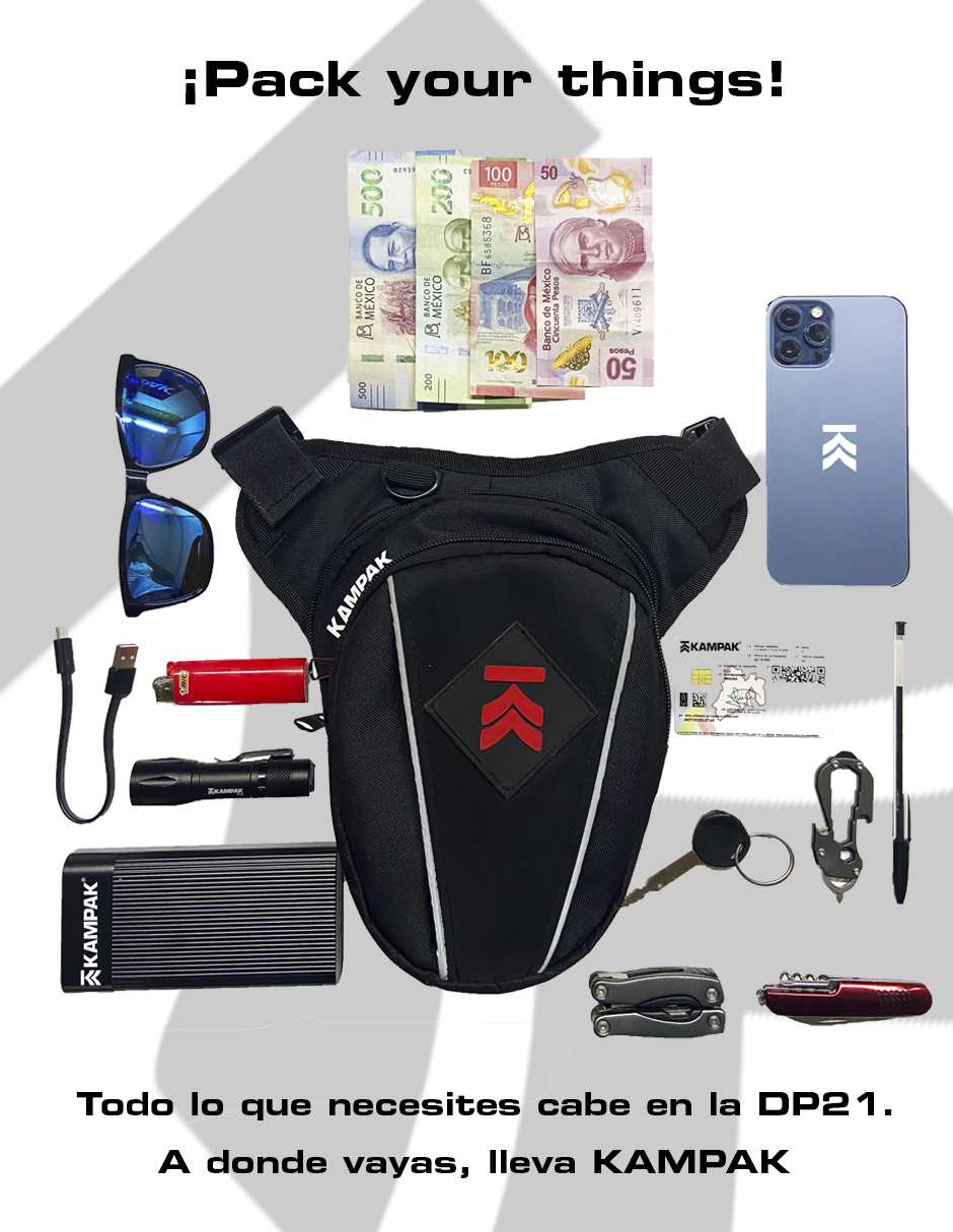 Piernera Motociclista Kampak DP21 Reflejante Expandible Moto Bici