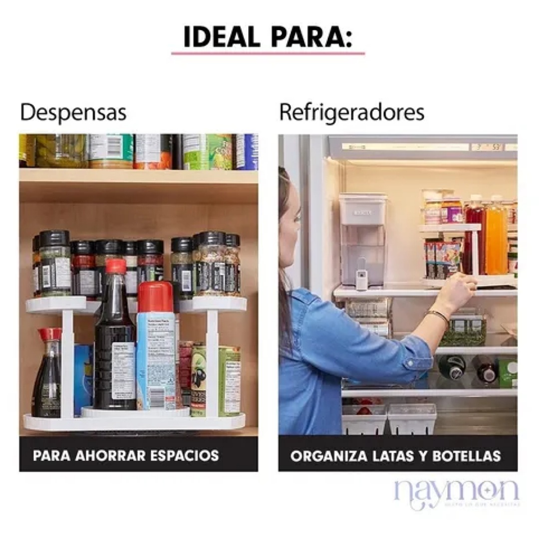Organizador De Especias Giratorio Cocina 2 Niveles Moderno