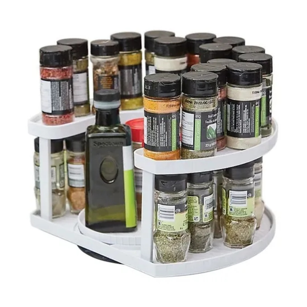 Organizador De Especias Giratorio Cocina 2 Niveles Moderno