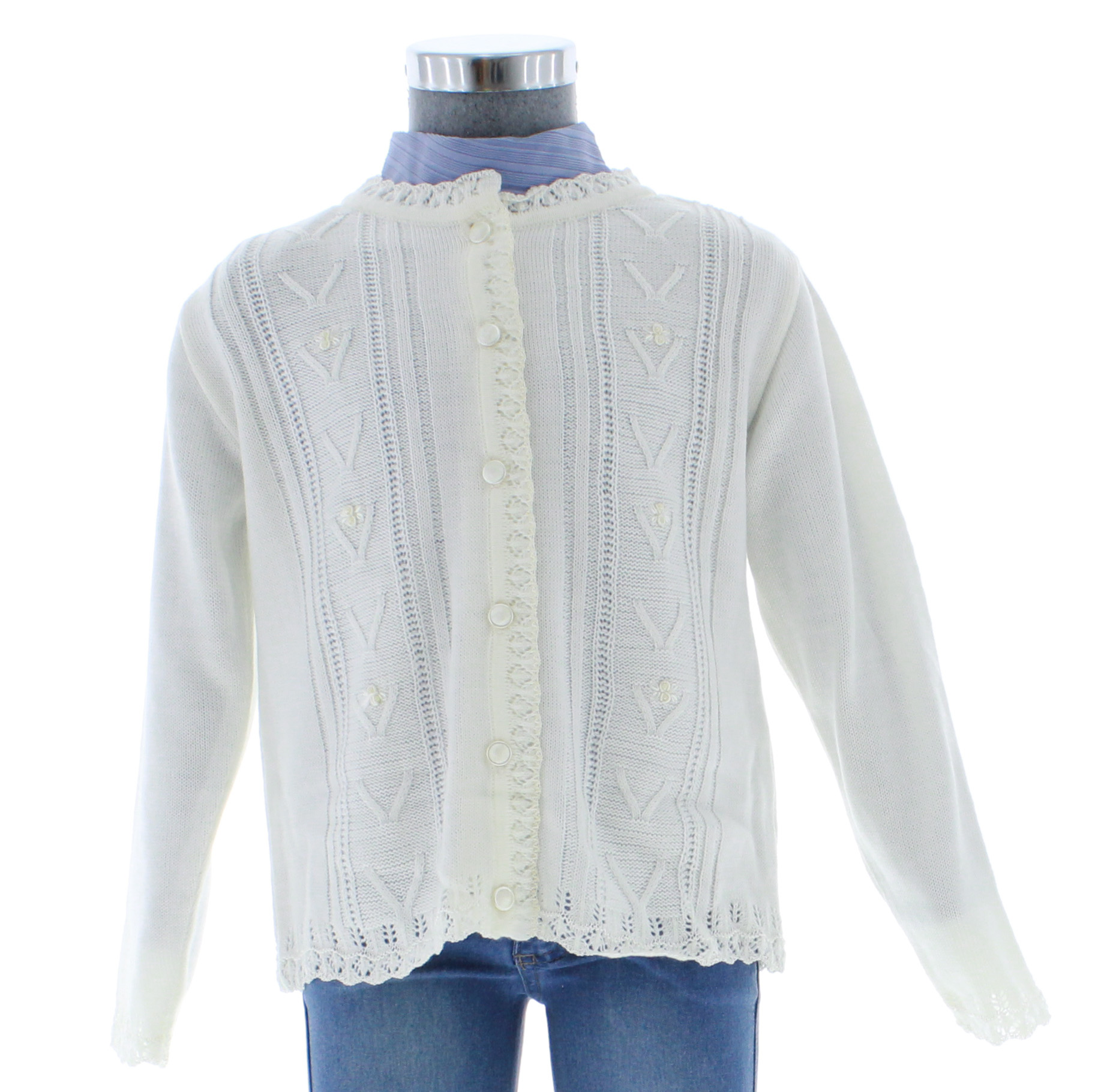 Sueter Niña Tejido 3167 Marfil 4 a 16 Años.