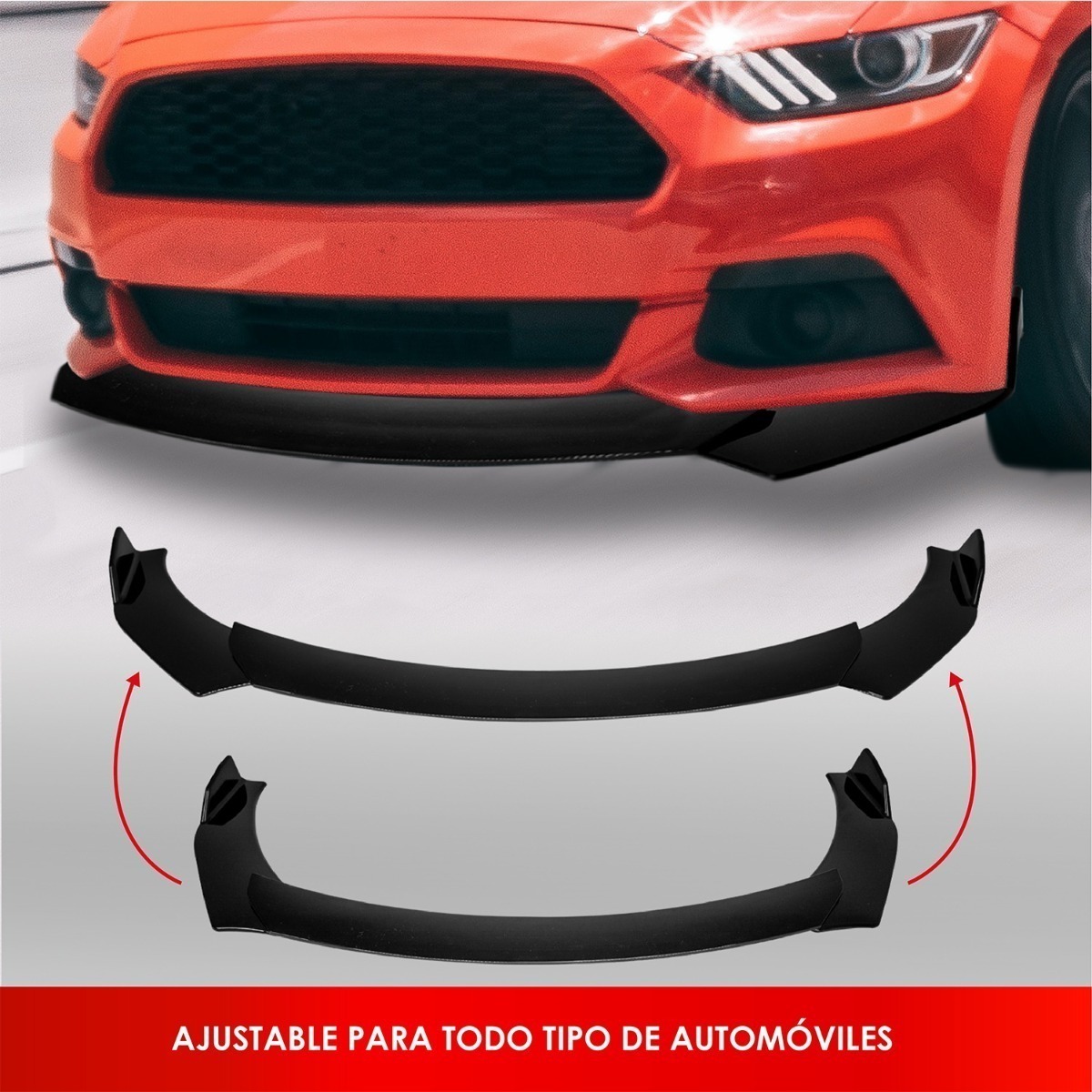 Kit Lip Splitter Universal + Par De Sujetadores Lip Struts Negro