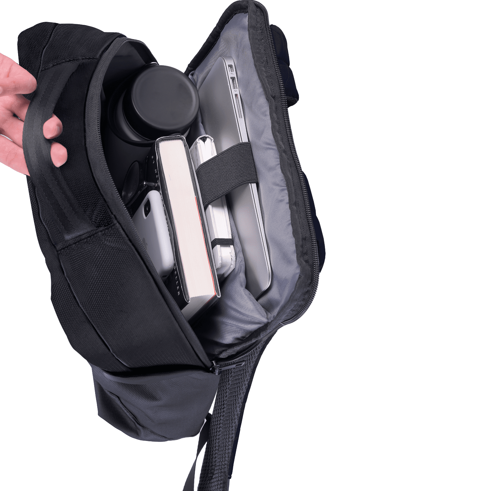 LUCKMAN Mochila para Laptop hasta 15.6 Pulgadas, Moderna Antirrobo, Múltiples Compartimentos, Backpack Hombre Ejecutiva, Escolar de Viaje, Funcional Resistente, Repelente al Agua - Mateo, Negro
