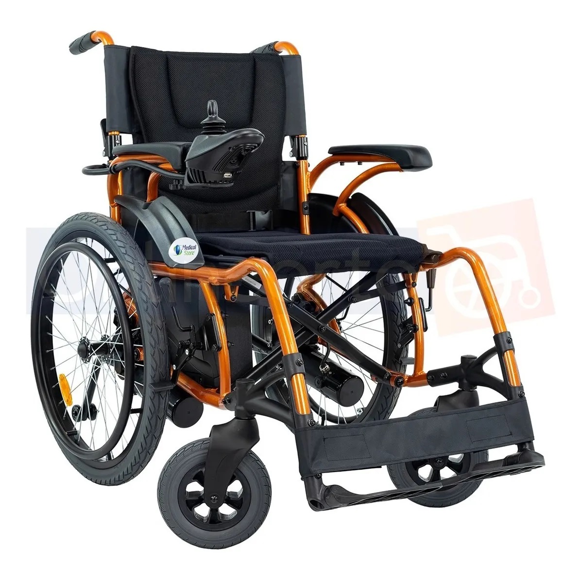 Silla De Ruedas Eléctrica Plegable MedIcal Store de Aluminio Ligera Naranja