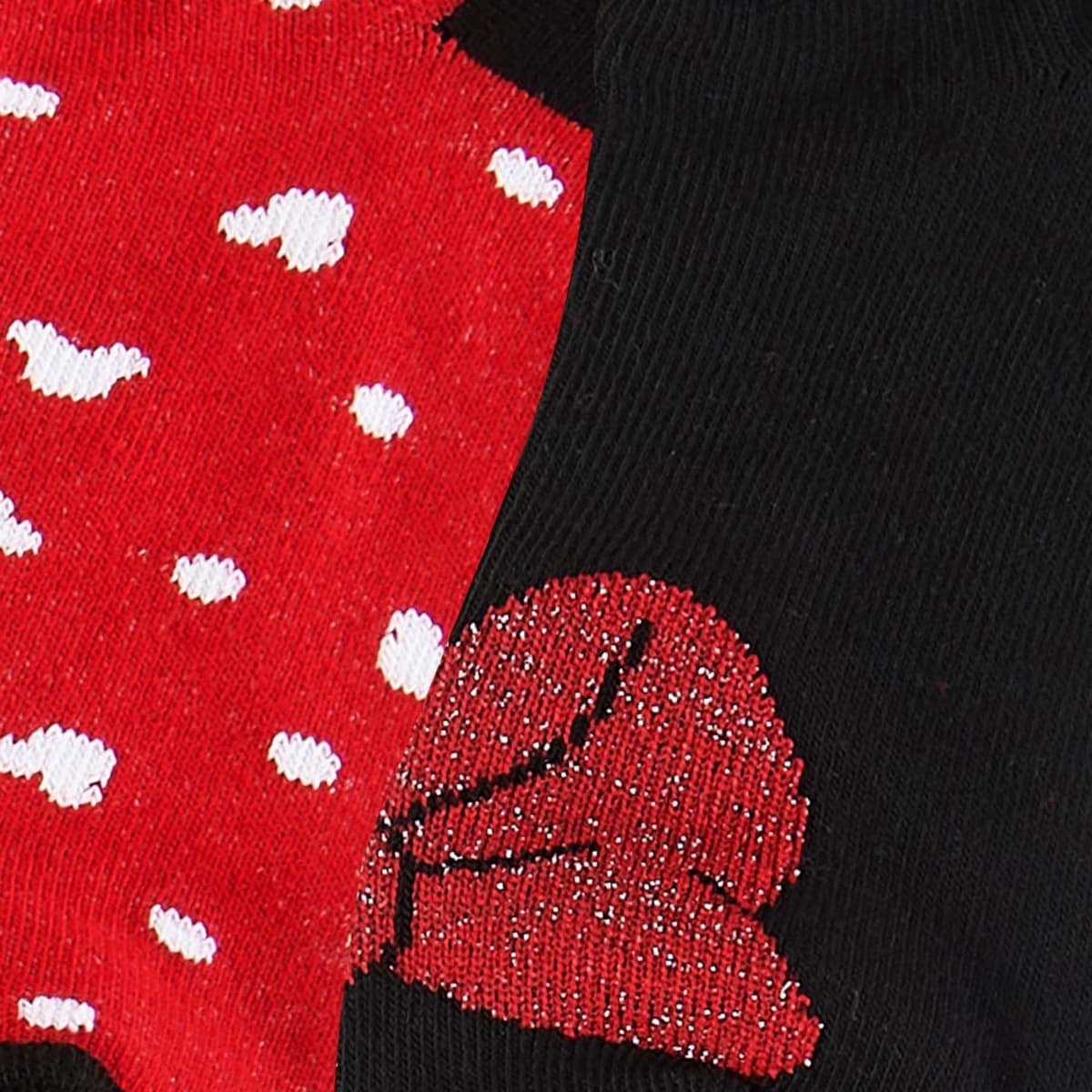 Set de 6 pares de tines de Minnie Mouse rojos con negro, para niña, mod. 1055045