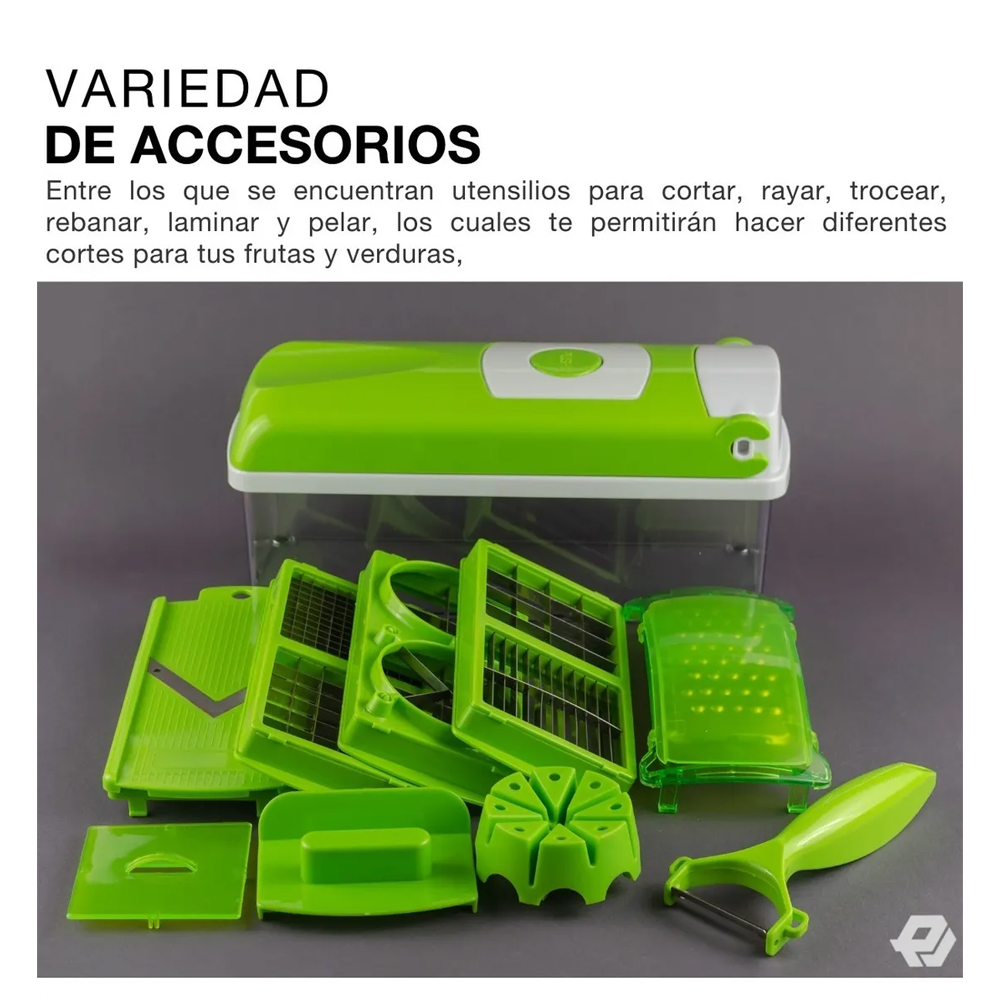 Cortador Rallador De Verduras Frutas Alimentos 12 Accesorios