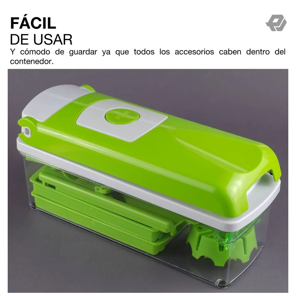 Cortador Rallador De Verduras Frutas Alimentos 12 Accesorios