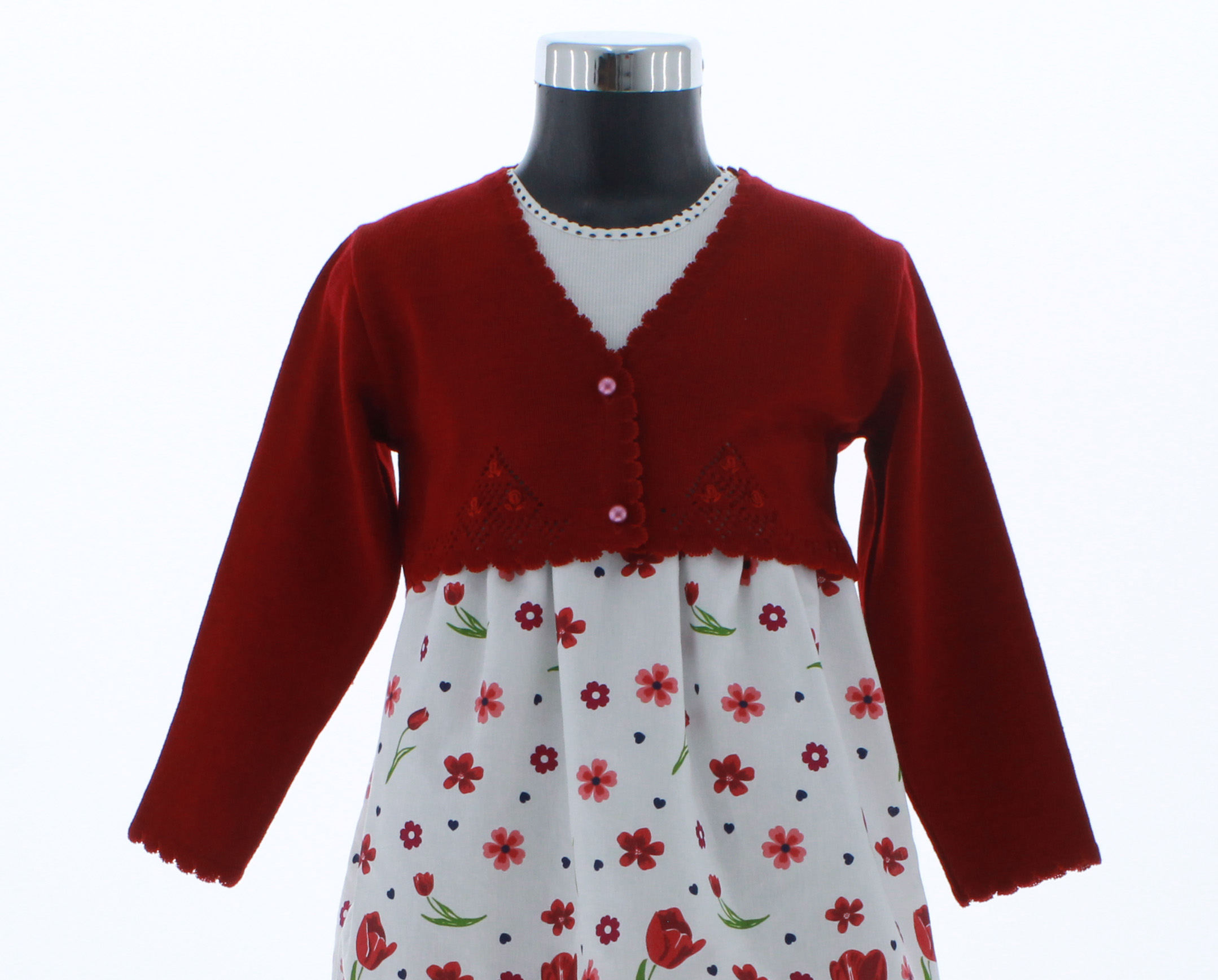 Sueter Niña Bolero Tejido Rojo 3170 1 a 16 Años.