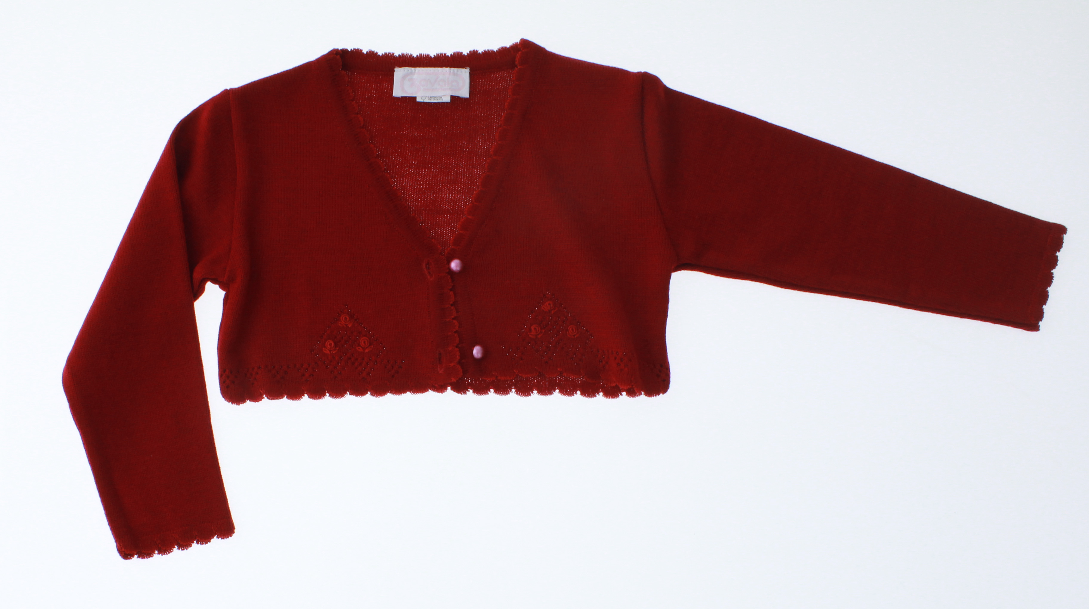 Sueter Niña Bolero Tejido Rojo 3170 1 a 16 Años.