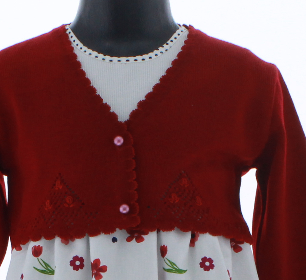 Sueter Niña Bolero Tejido Rojo 3170 1 a 16 Años.