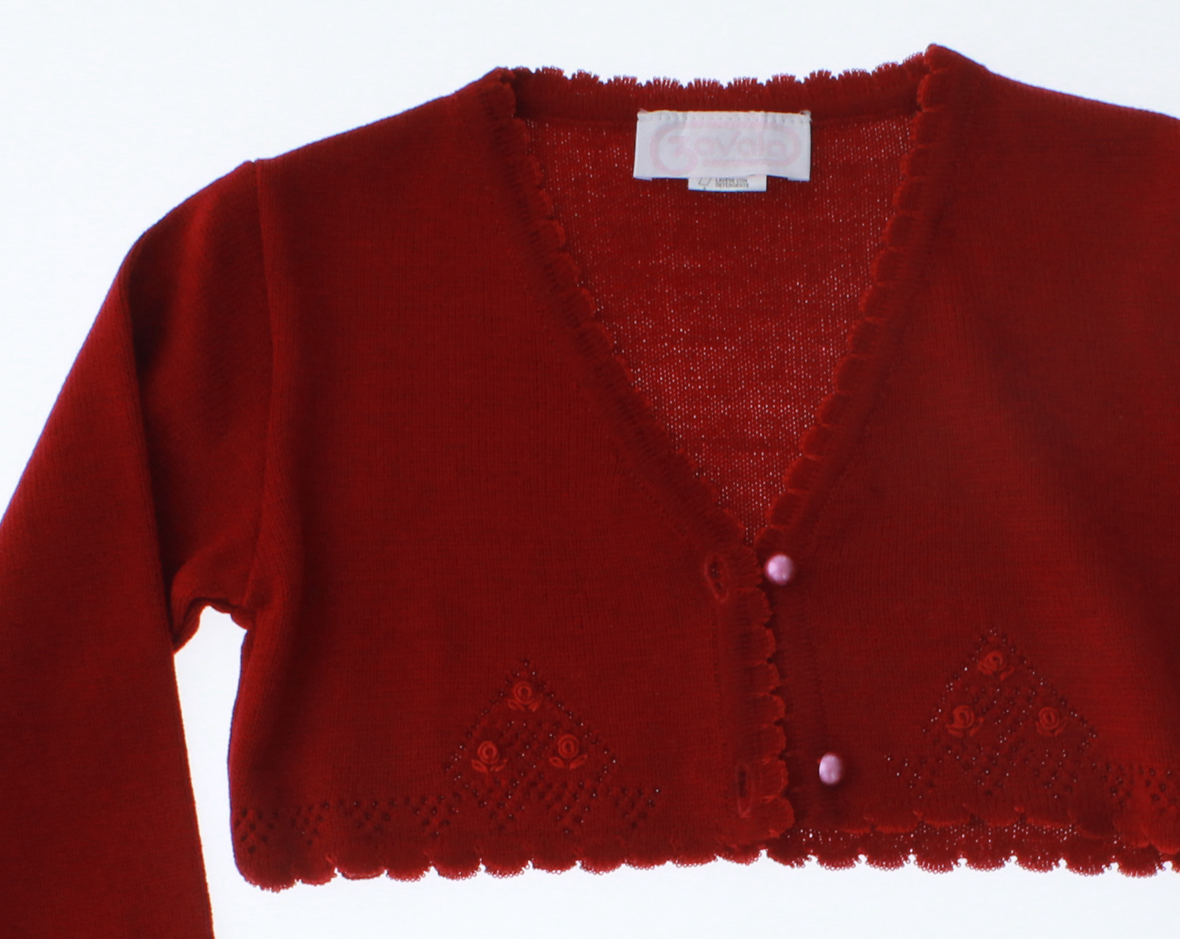 Sueter Niña Bolero Tejido Rojo 3170 1 a 16 Años.