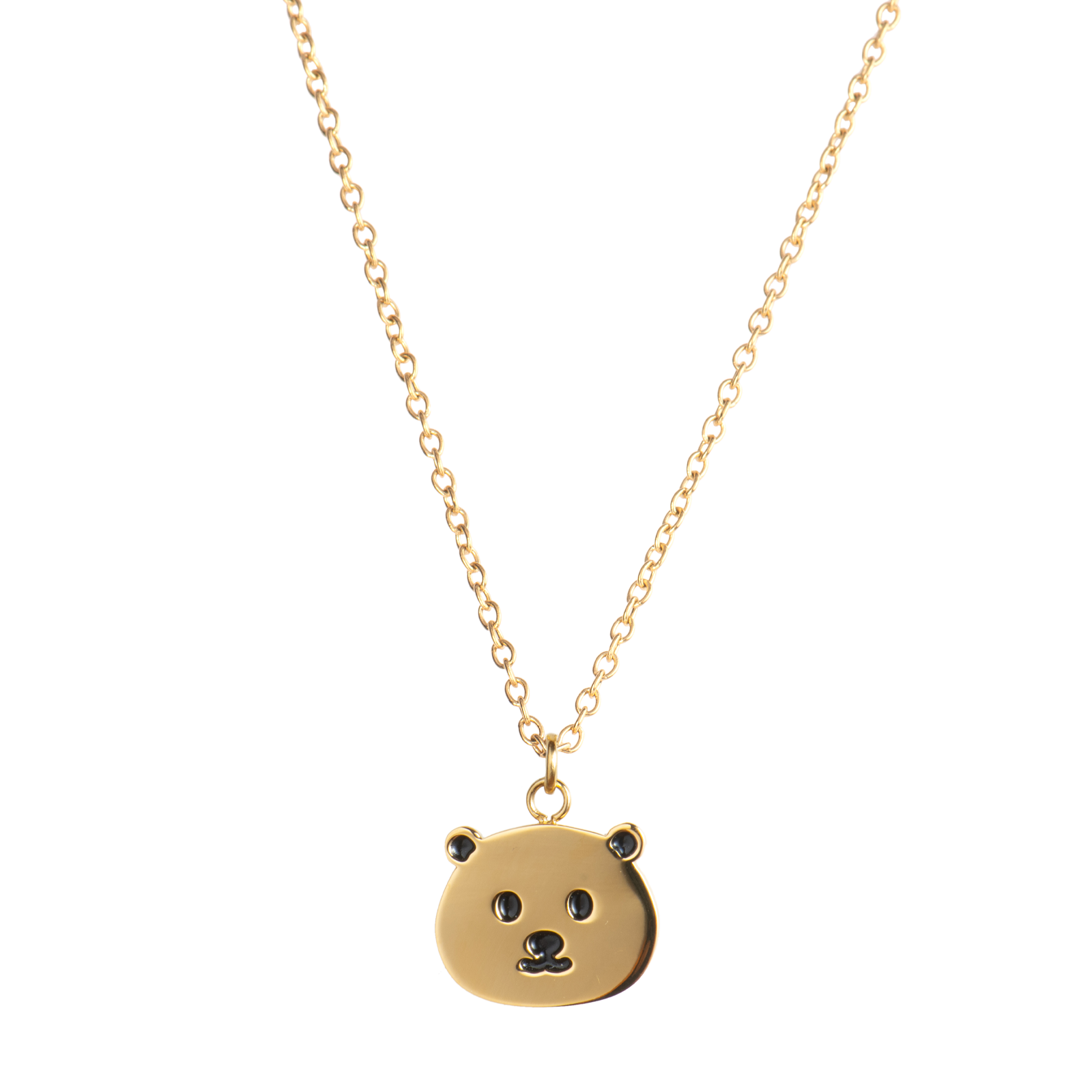 LuckyLy Set de Joyería para Mujer de Oso , Collar y Aretes de Acero Inoxidable con Baño de Oro 18k - Modelo Lila