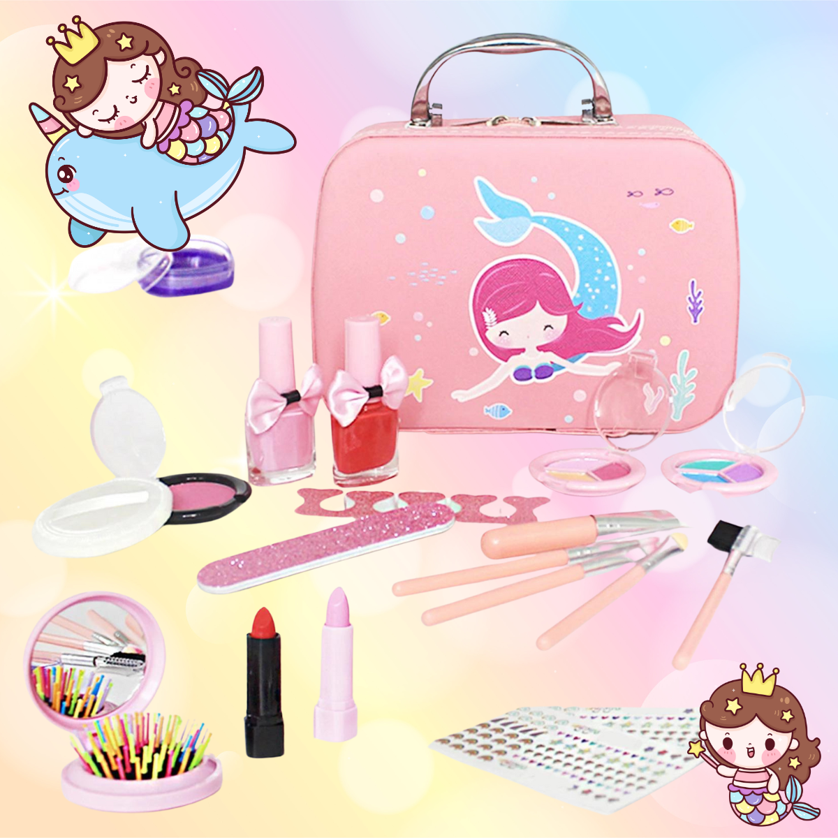 Kit De Maquillaje Completo Juguete No Tóxico Cosmeticos
