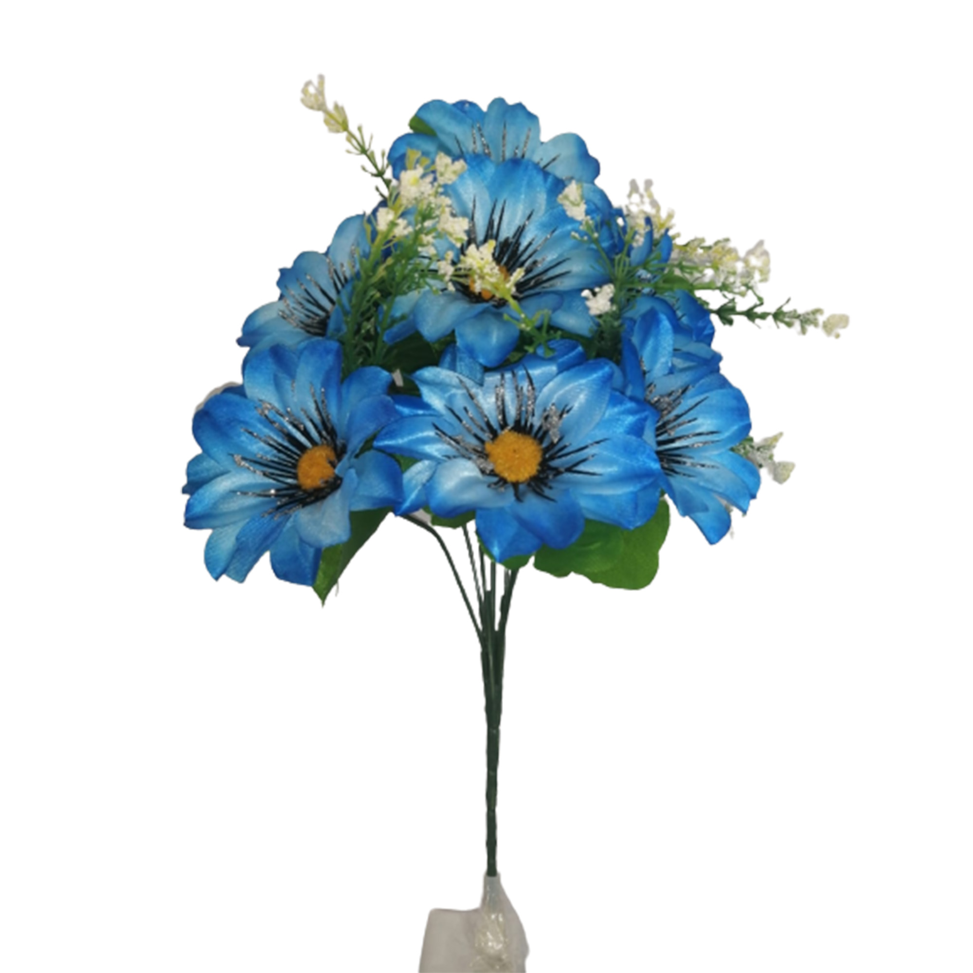 10 Ramos Flor Artificial Mini Dalia 7 Flores Decoración Interior Exterior