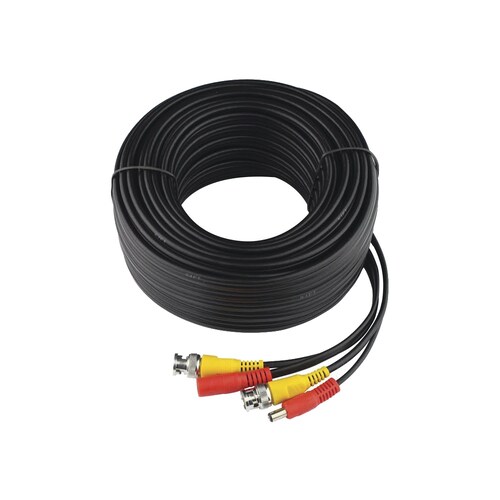 Cable Coaxial Armado con Conector BNC (Video) y Alimentación / Longitud de 40 mts 