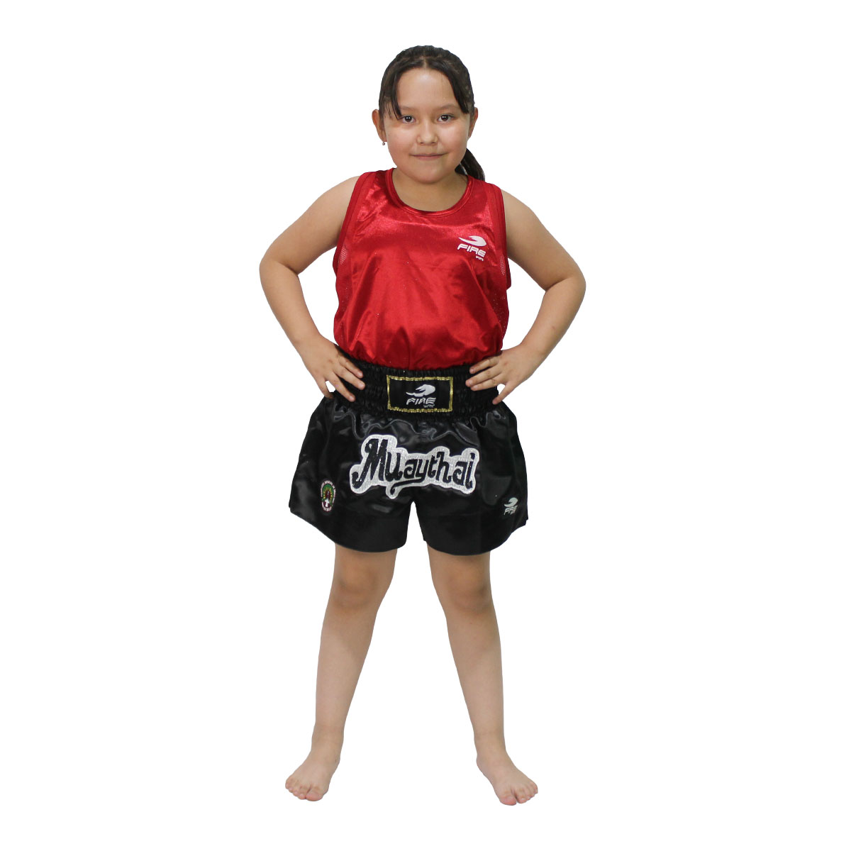 Uniforme Unisex de Muay Thai Infantil Oficial para Compentencia Fire Sports