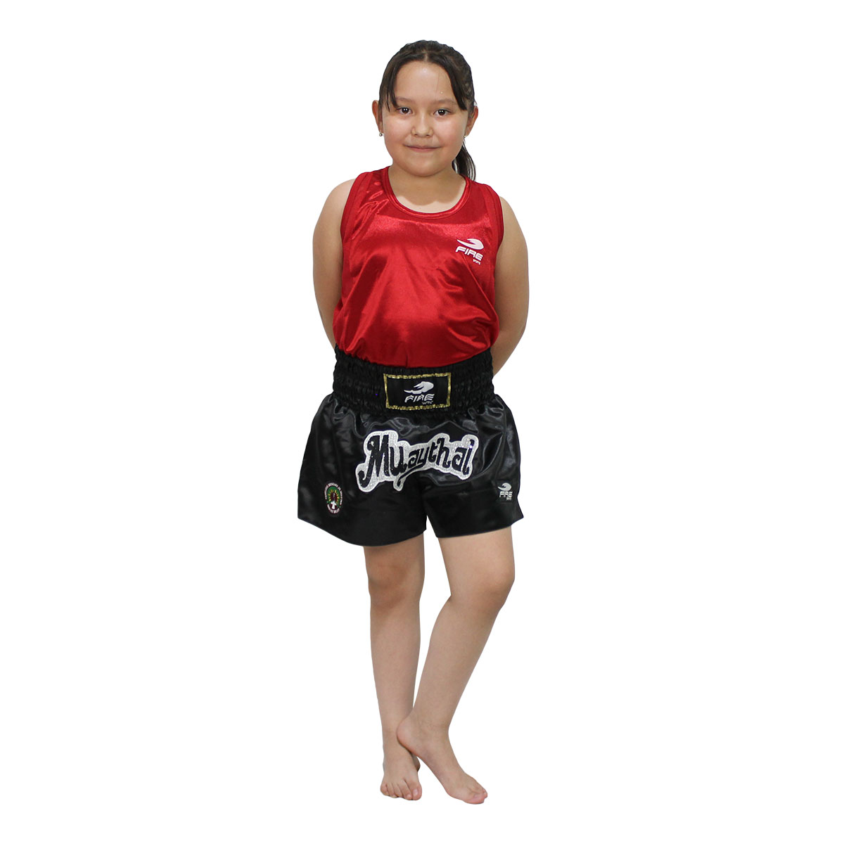 Uniforme Unisex de Muay Thai Infantil Oficial para Compentencia Fire Sports