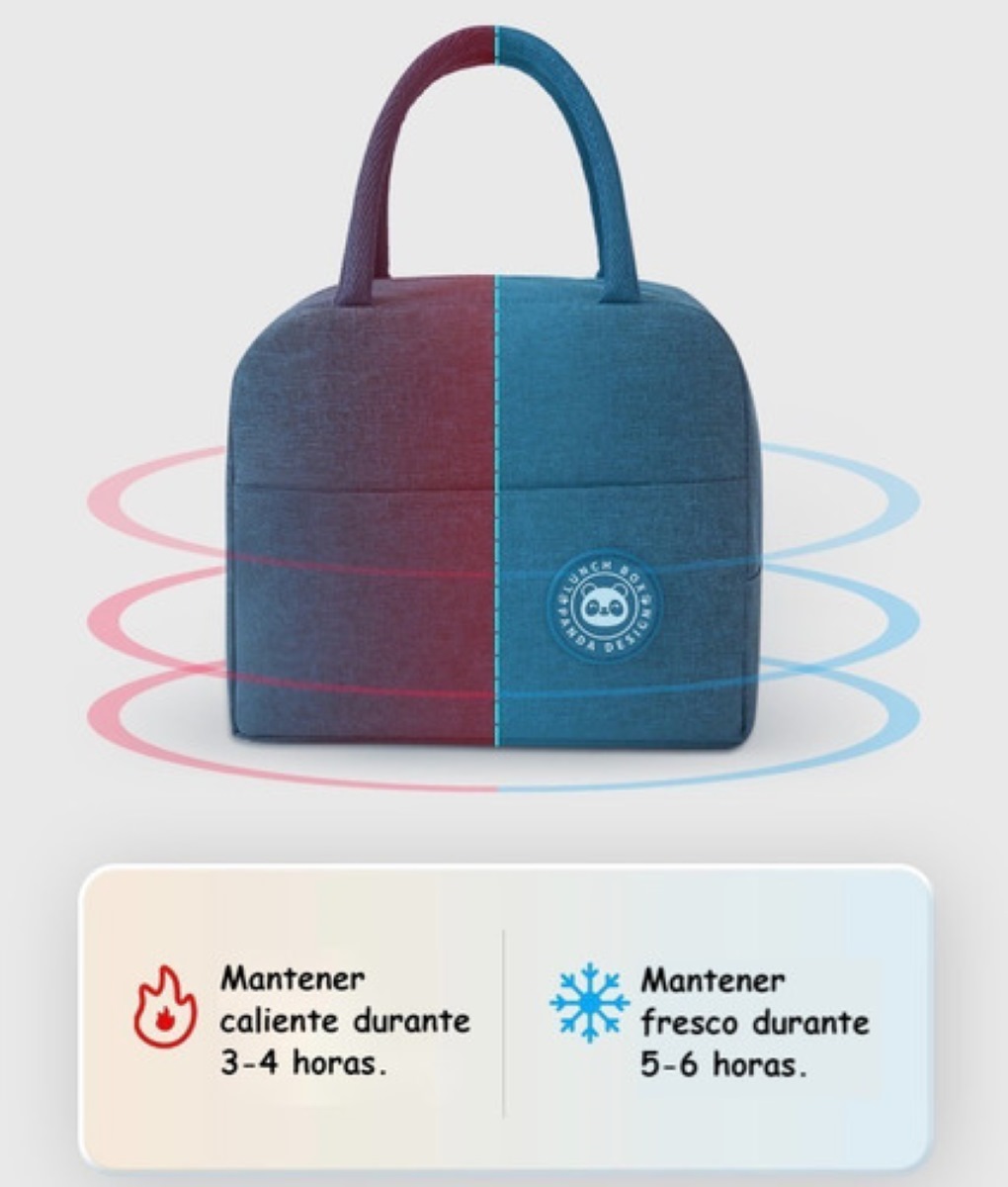 Lonchera Termica Portatil Con Papel de Aluminio Rojo 