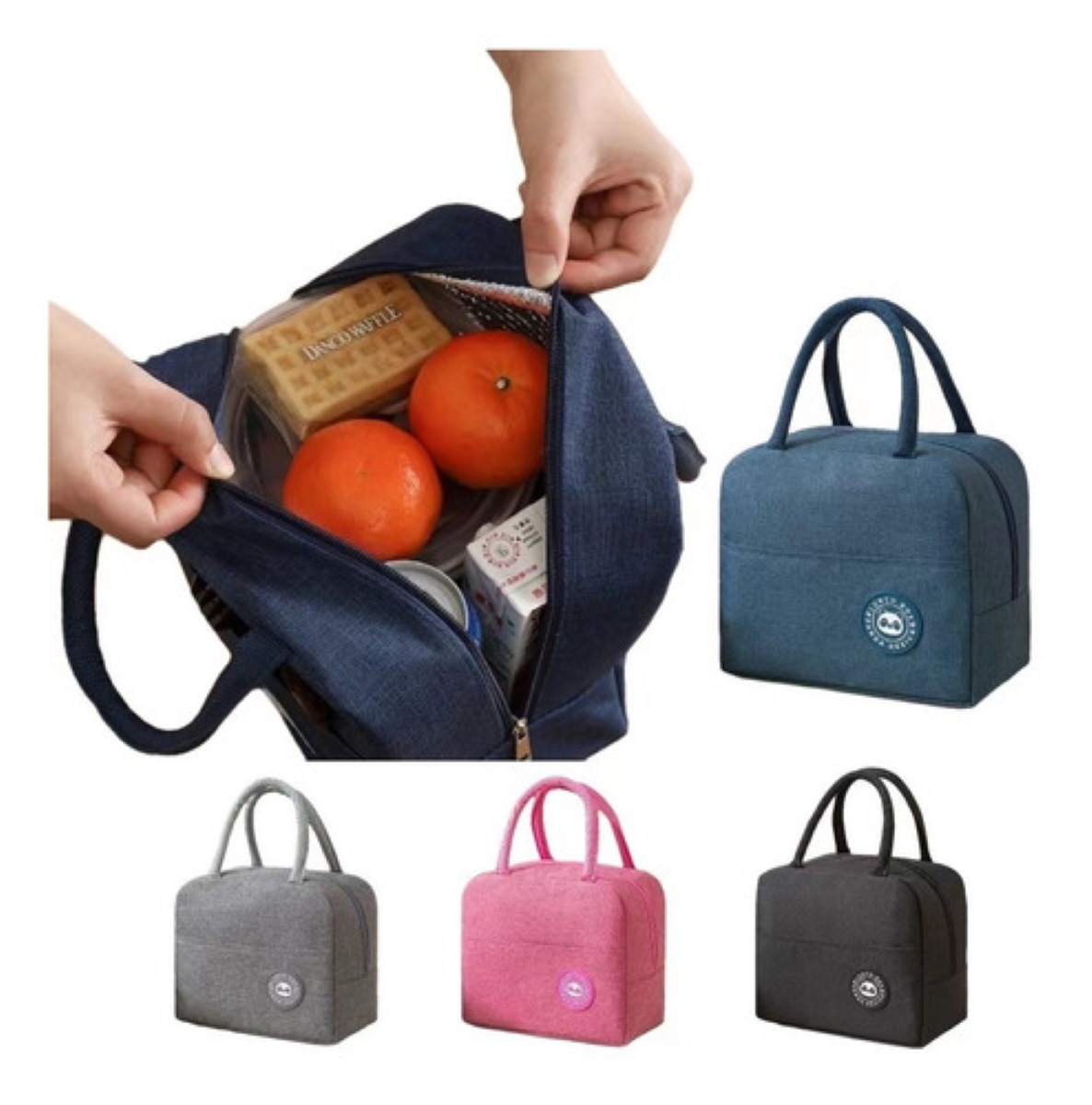 Lonchera Termica Portatil Con Papel de Aluminio Rosa