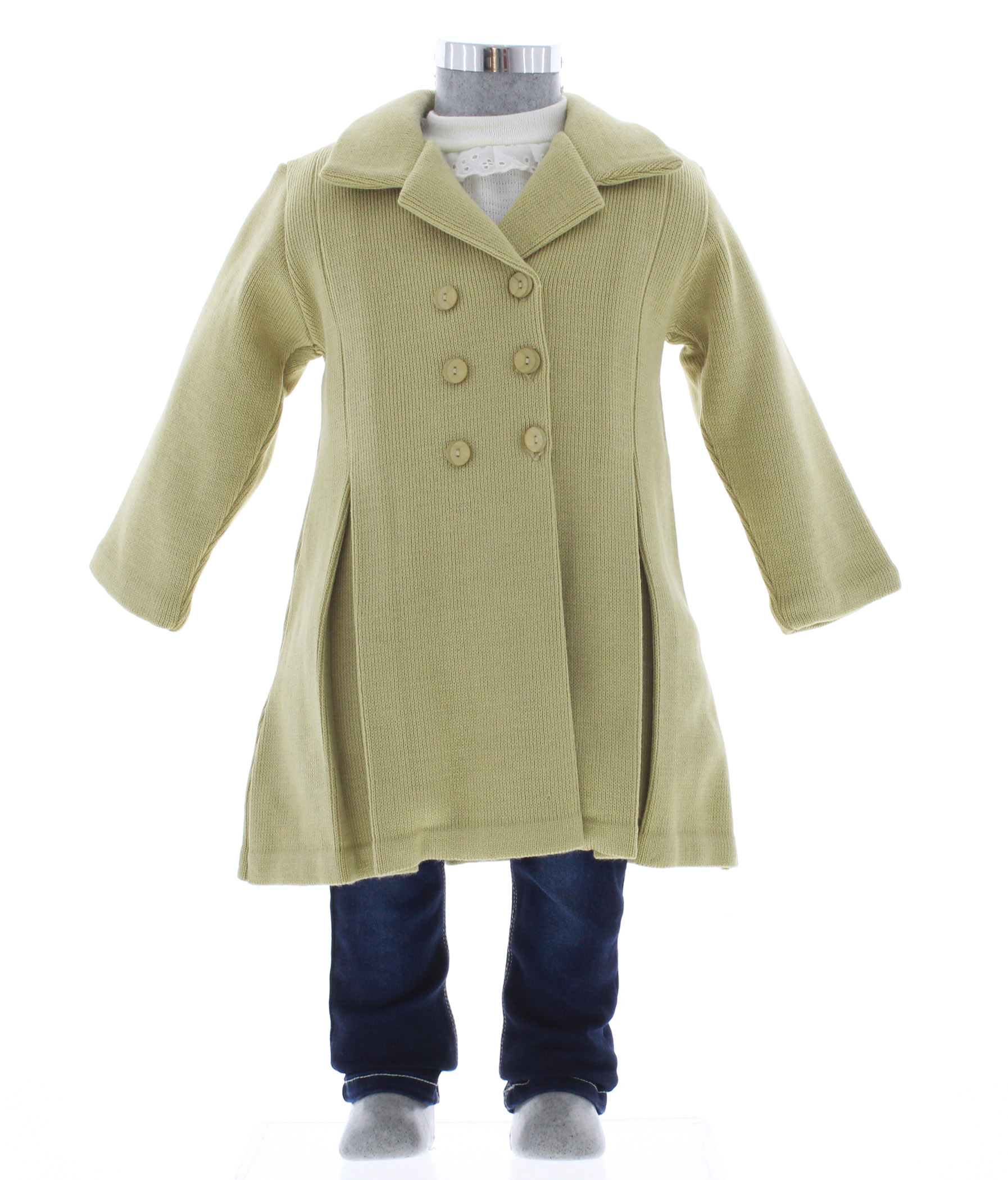 Abrigo Niña Color Beige Forrado 3176 1 a 10 Años.