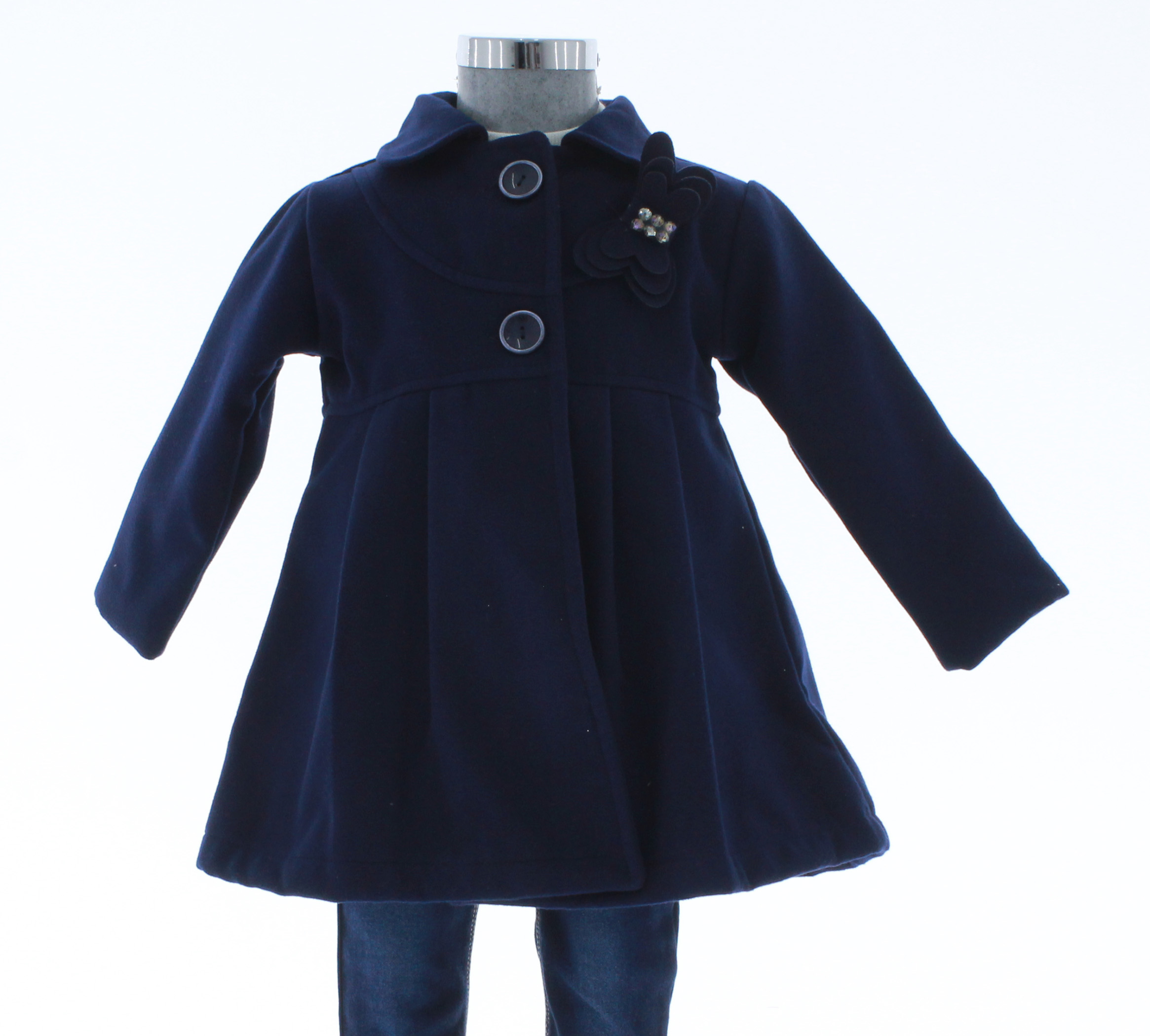 Abrigo Niña Azul Marino Forrado 3178 1 a 6 Años.