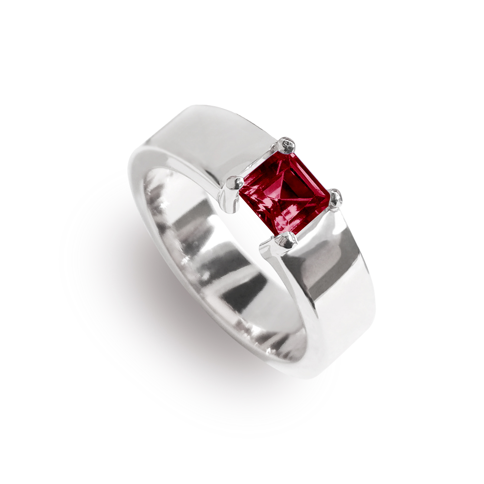 Anillo Azafrán de plata .925 y granate, Joyería para Mujer de Anante Joyería