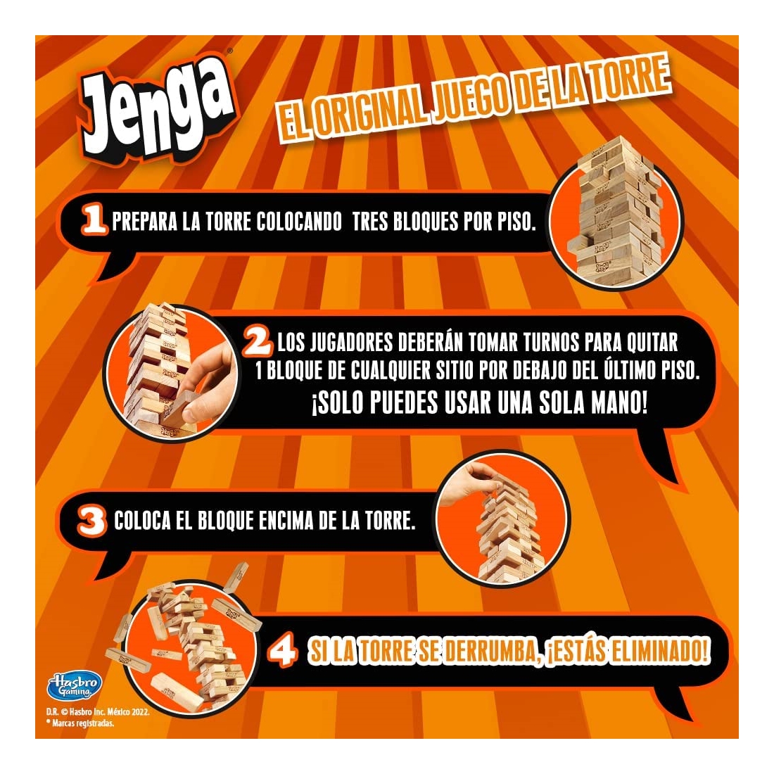 Jenga Clasico Bloques Juego de mesa Hasbro A2120