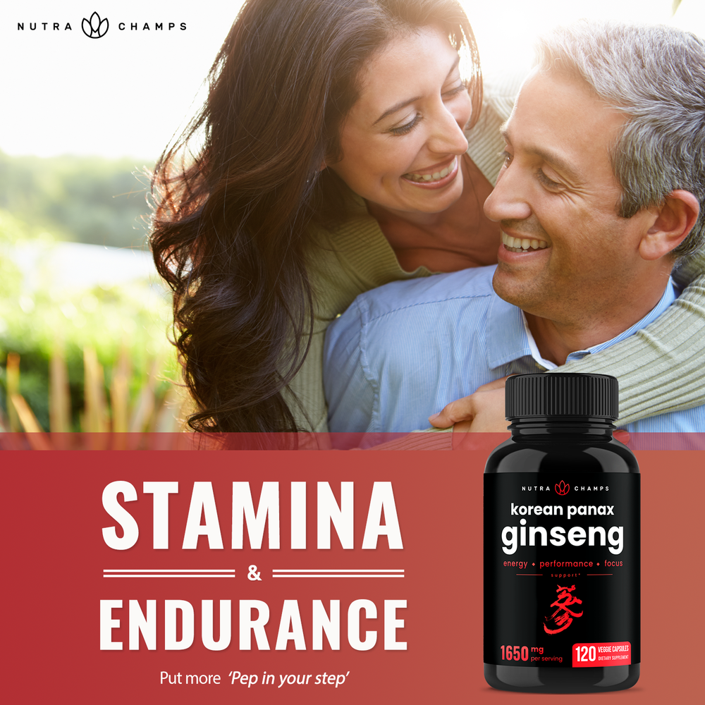 capsulas Ginseng Korean Panax -1650 mg- Nutra Champs suplemento
