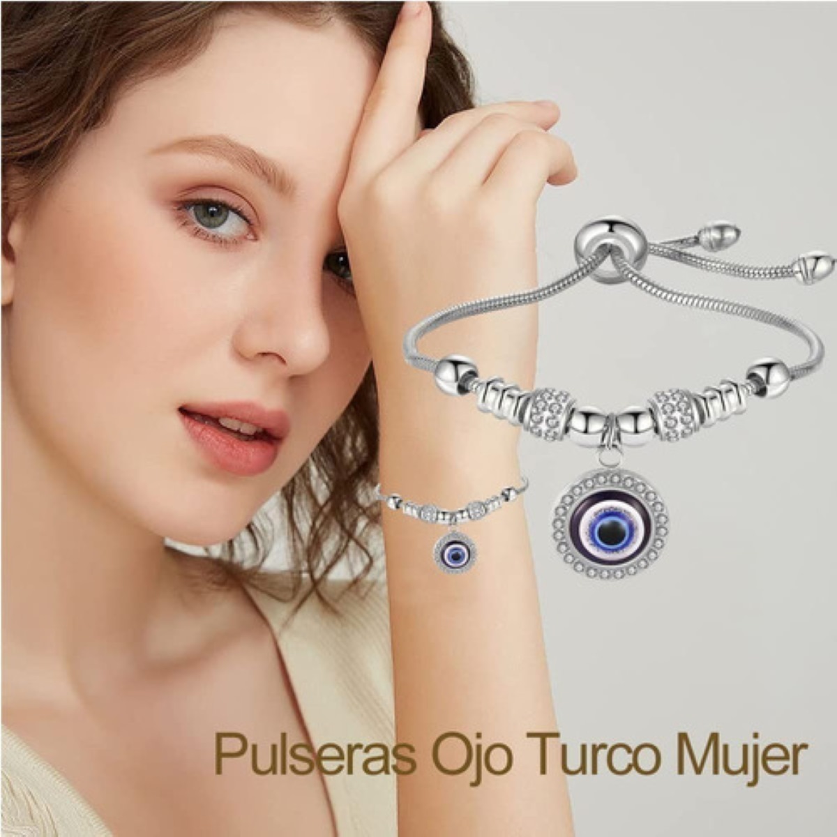 Pulcera de Ojo Turco Acero Inoxidable para Mujer