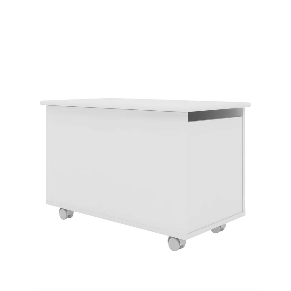 Baúl Juguetero Blanco Con Ruedas y Tapa