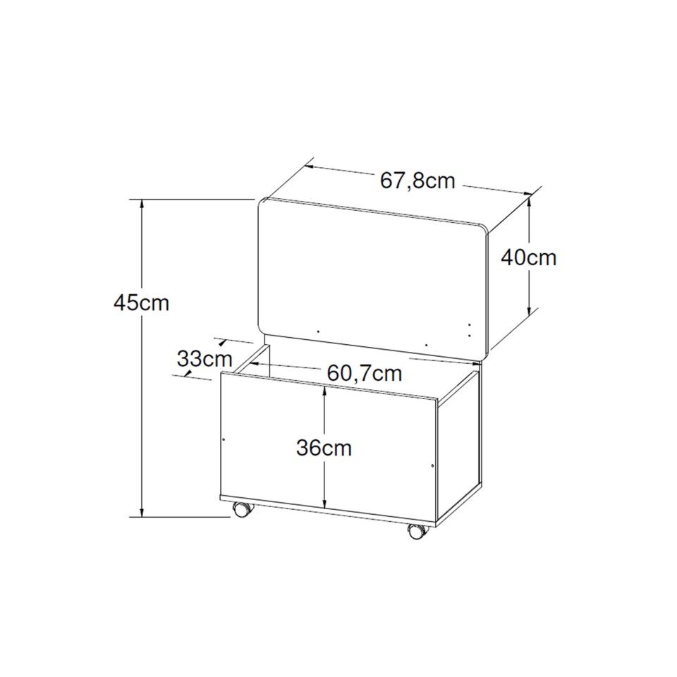 Baúl Juguetero Blanco Con Ruedas y Tapa