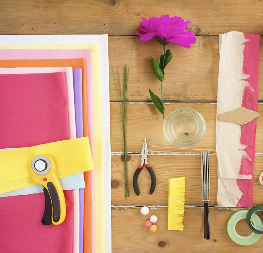 100 Pliegos Papel China Papel de Seda varios colores para Hacer Manualidades Decorativas