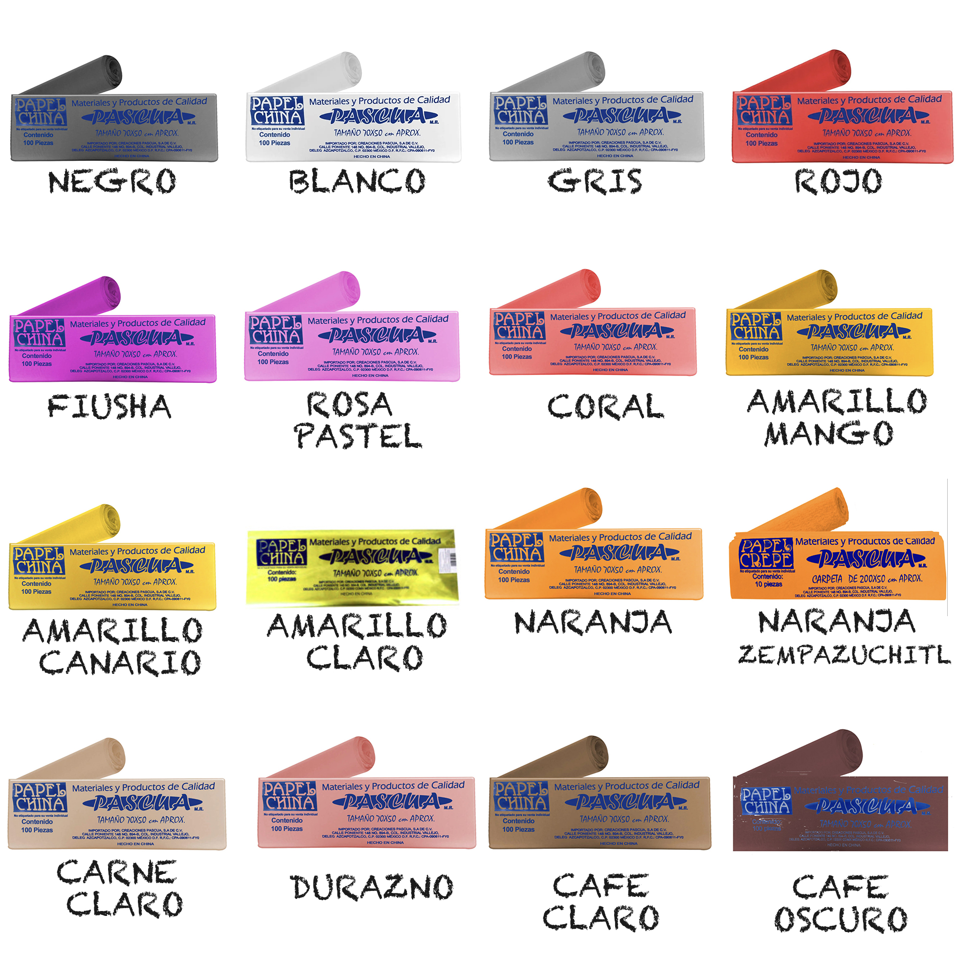 100 Pliegos Papel China Papel de Seda varios colores para Hacer Manualidades Decorativas