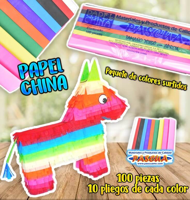 100 Pliegos Papel China Papel de Seda varios colores para Hacer Manualidades Decorativas